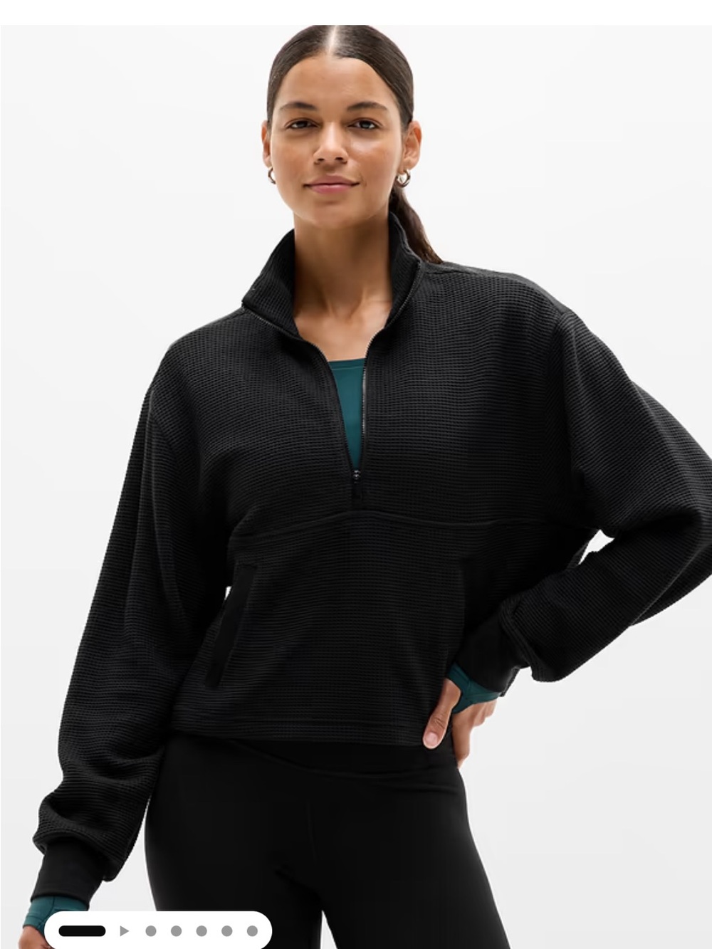 Athleta Tranquil Waffle 1/2 Zip Sweatshirt